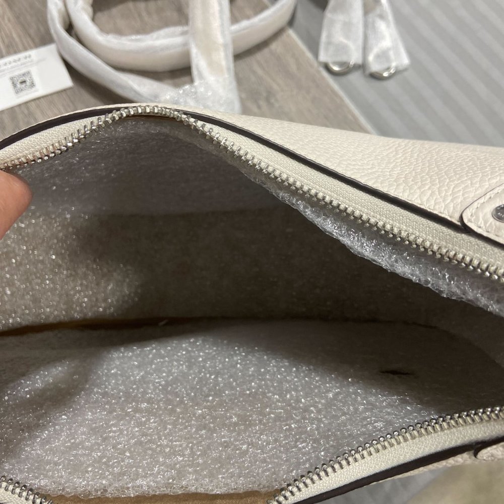 Coach Women's Leather Mara Hobo Bags - Silver/Chalk - Picture 12 of 16